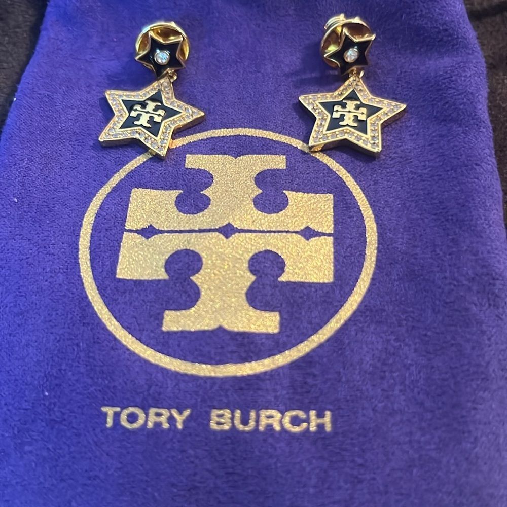 Tory Burch Star Dangle Drop Stud Earrings 1.1”